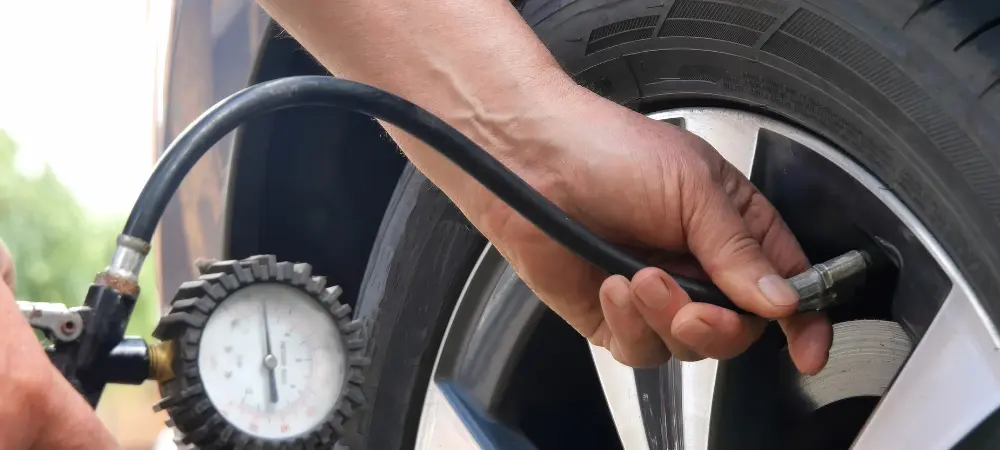 Checking tire pressure
